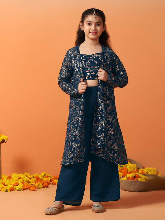 Girls Heavy Georgette Embroidered Palazzo Set