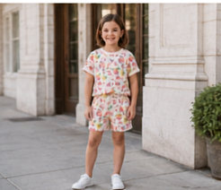 Floral design co-ord set Girls || Pure Cotton || Summer outfit
