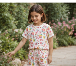 Floral design co-ord set Girls || Pure Cotton || Summer outfit