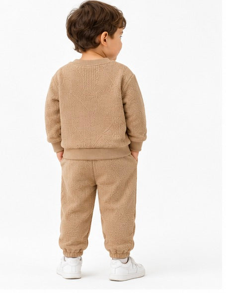 Beige BOSTON Boys Co-Ord Set