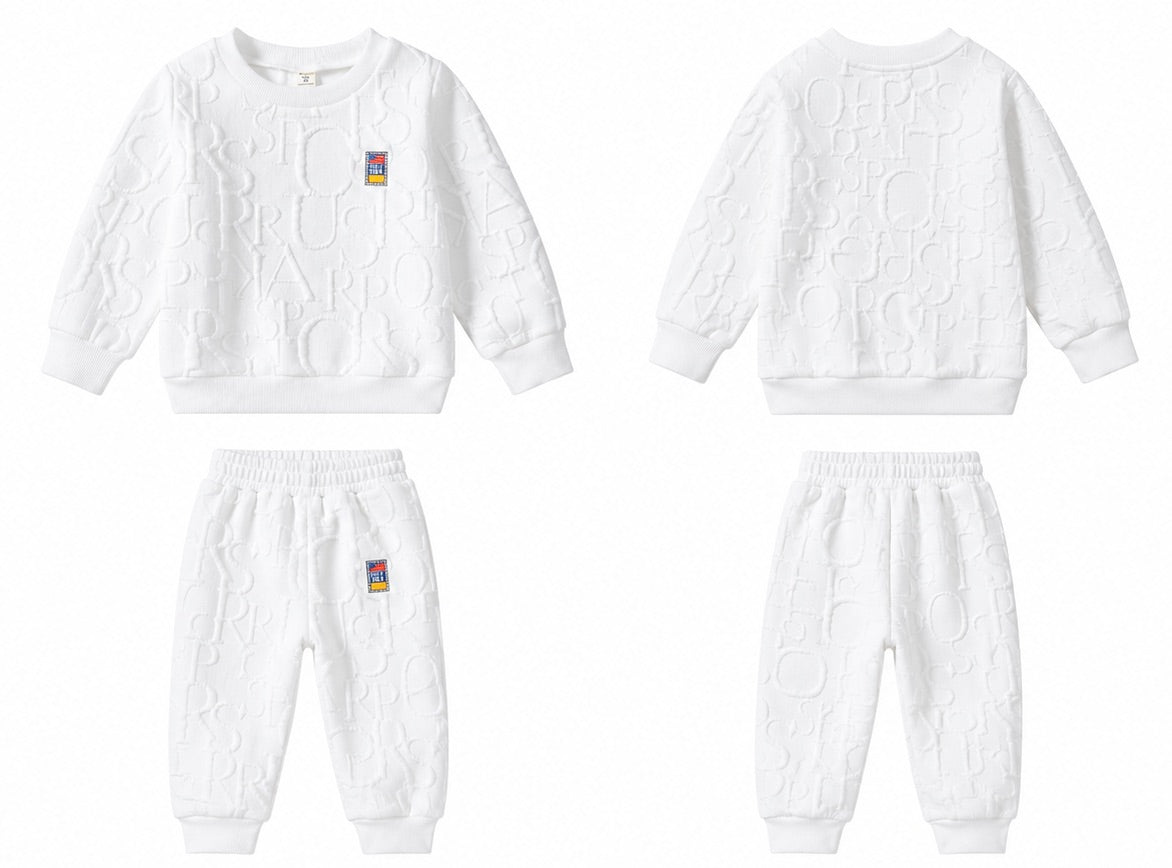 White Urban Streetwear Co-Ord Set for Boys