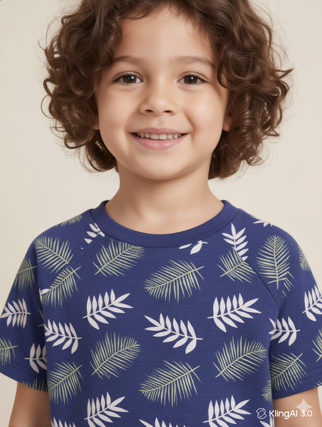 Boys Blue Leaf Print Co-Ord Set for Kids | Soft Cotton Half Sleeve T-Shirt & Shorts Matching Outfit | Casual Summer Wear for Boys